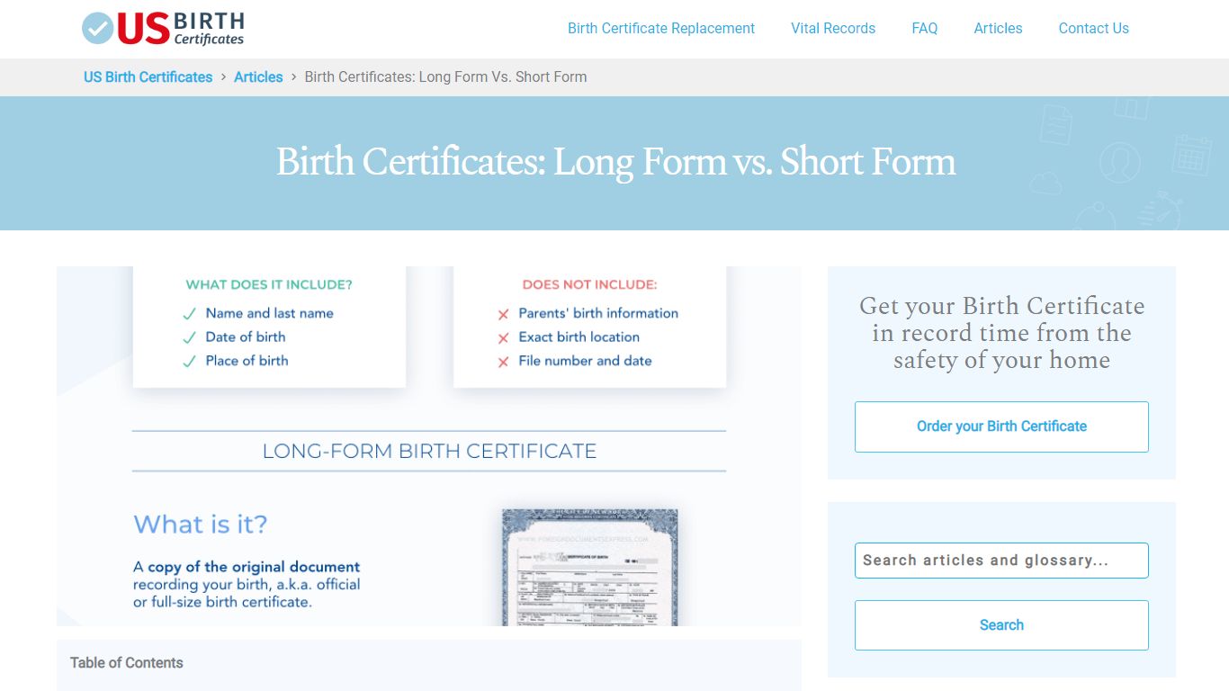 Birth Certificates: Long Form vs. Short Form