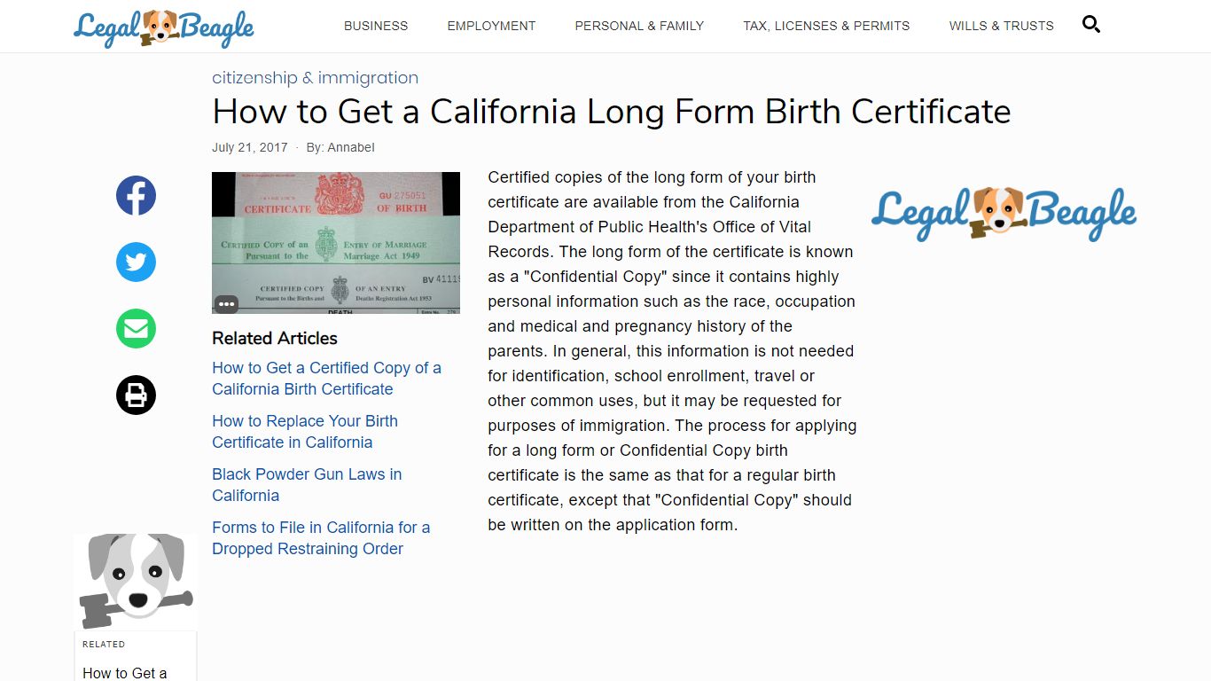 How to Get a California Long Form Birth Certificate